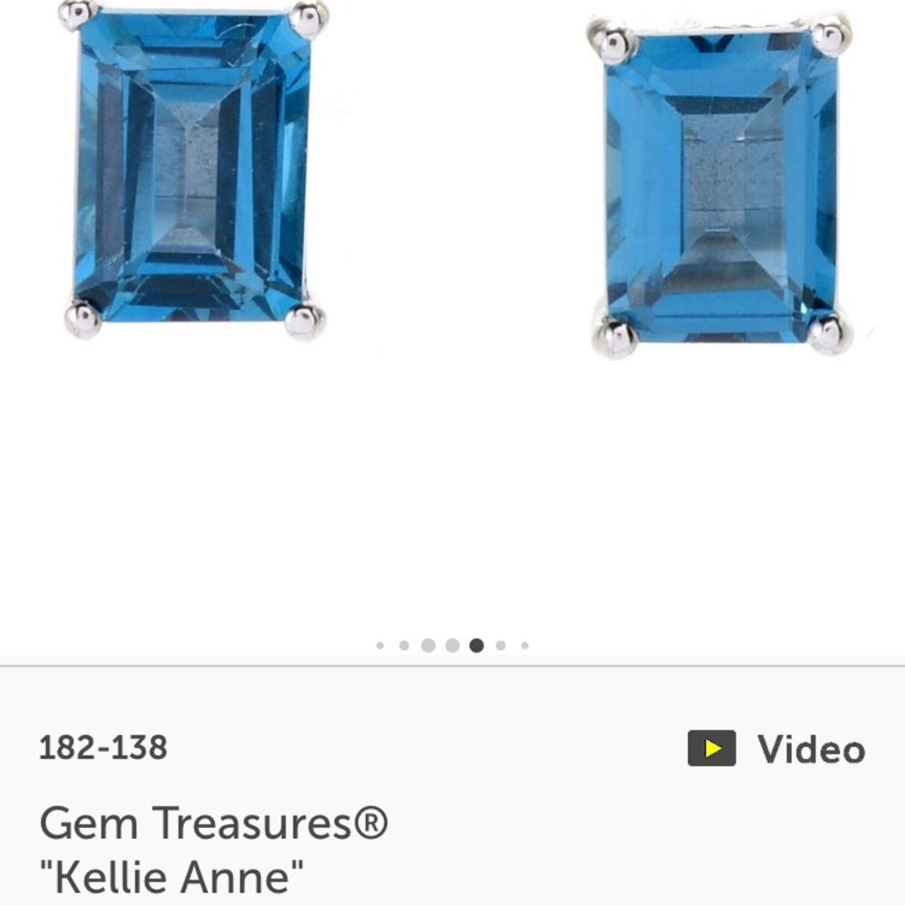 Rectangular blue Topaz earrings